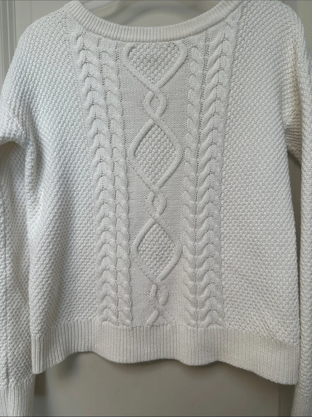 Classic Cream Cable Knit Sweater - Girls L
